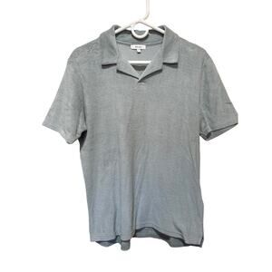Reiss Open Collar Polo Shirt Sage Green Short Sleeve Men’s Size S
